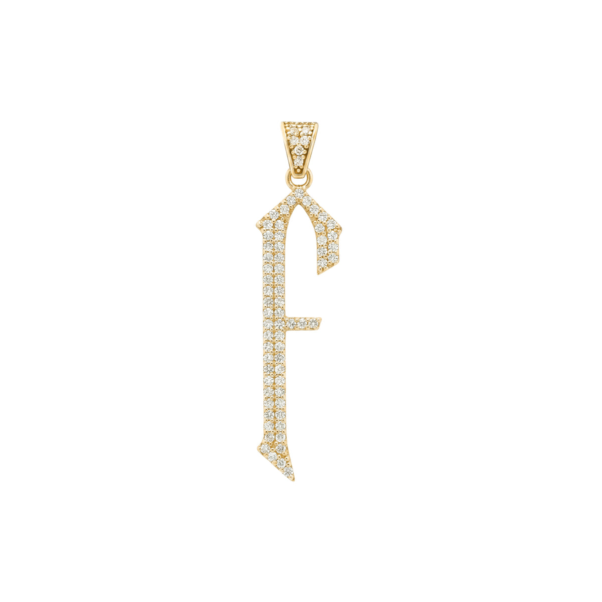 The letter F pendant