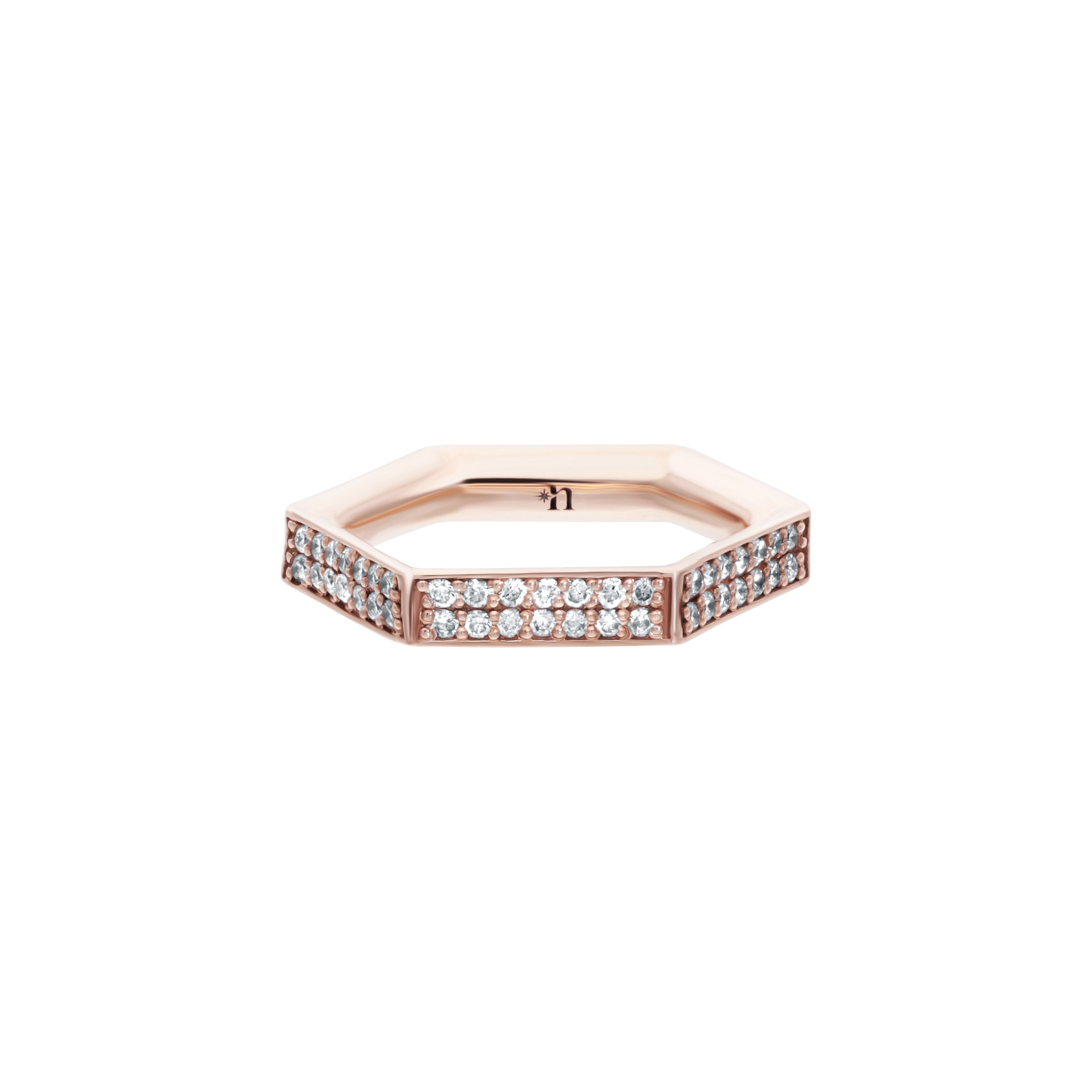 SIX pavé ring. rose gold