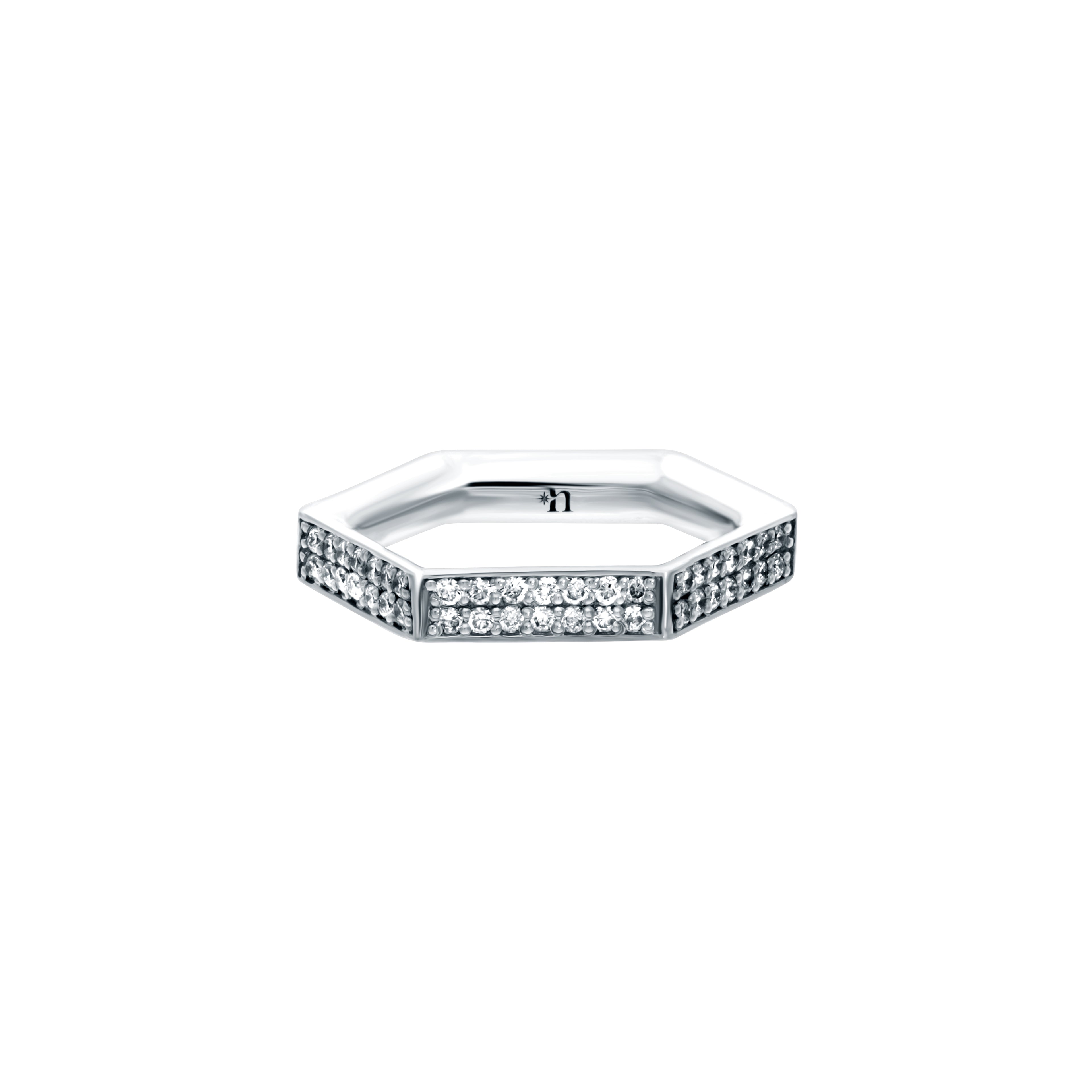 SIX pavé ring. white gold