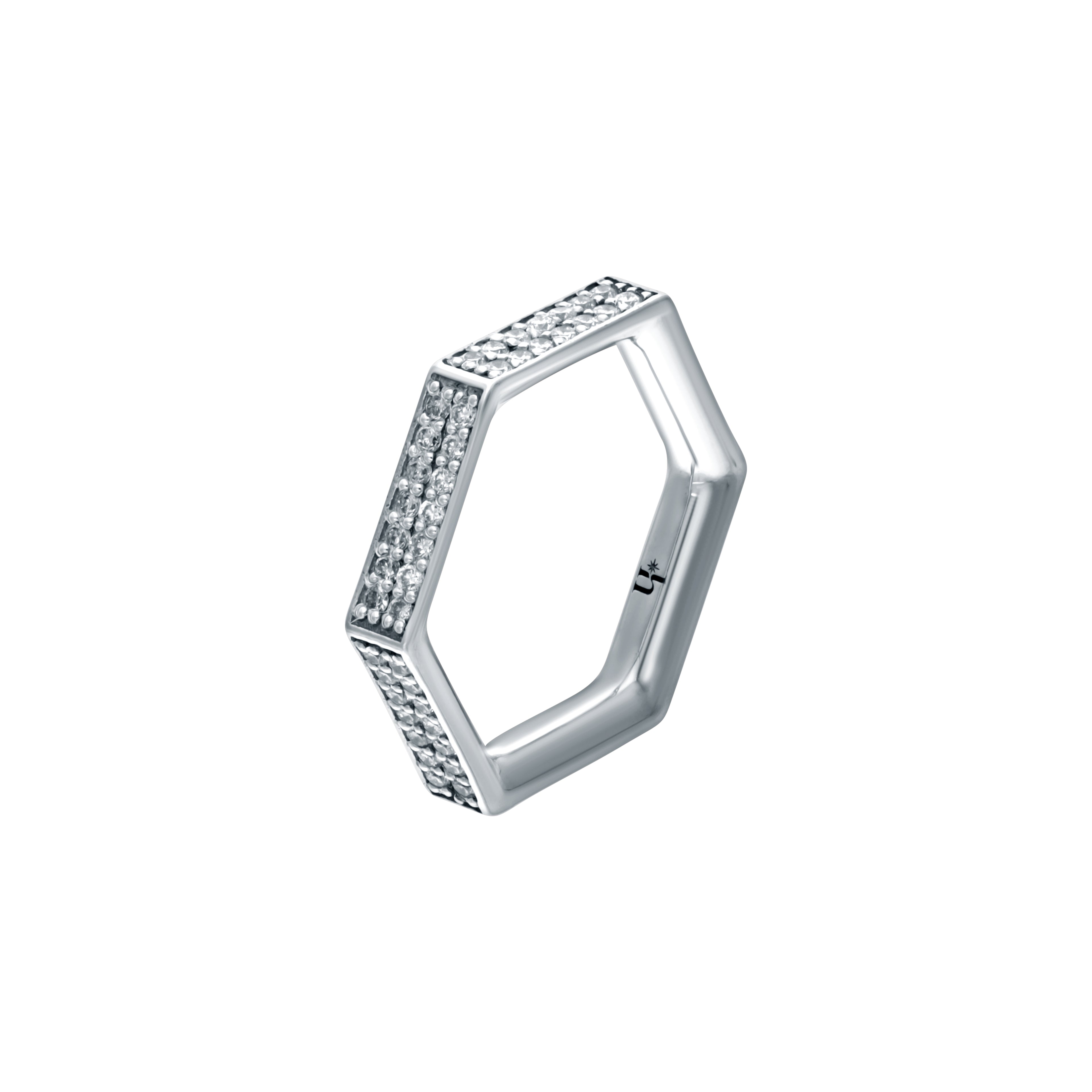 SIX pavé ring. white gold