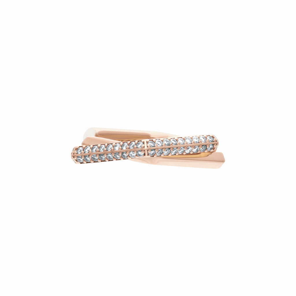 SIX duo pinky ring with diamonds. rose gold